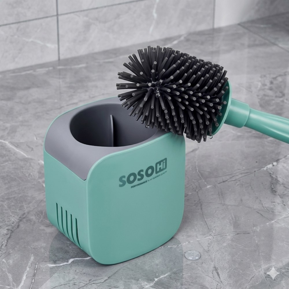 Brosse WC En Silicone Haute Qualité SOSO Hi - Support Mural Sans Perçage Et Système Anti-Goutte - Photo 2