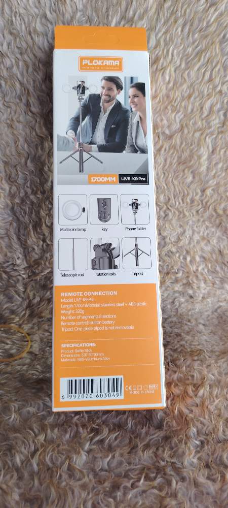 Trépied &amp; Perche à Selfie Lumineux PLOKAMA LIVE-K9 Pro (170 cm)