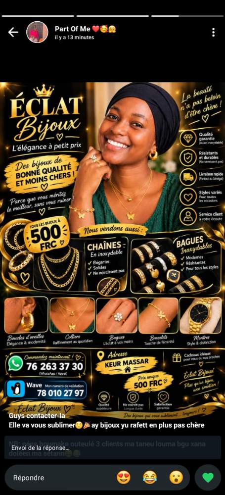 Bijoux durable et à un bon prix 