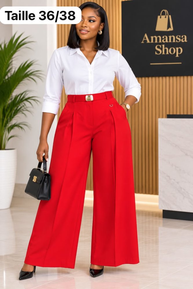 Pantalon large style palazzo - Photo 2